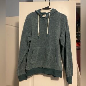 Reverse fleece blue hoodie